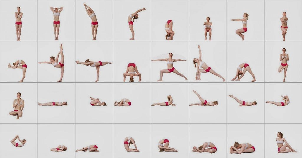 The twenty six asanas of traditional hot yoga. 