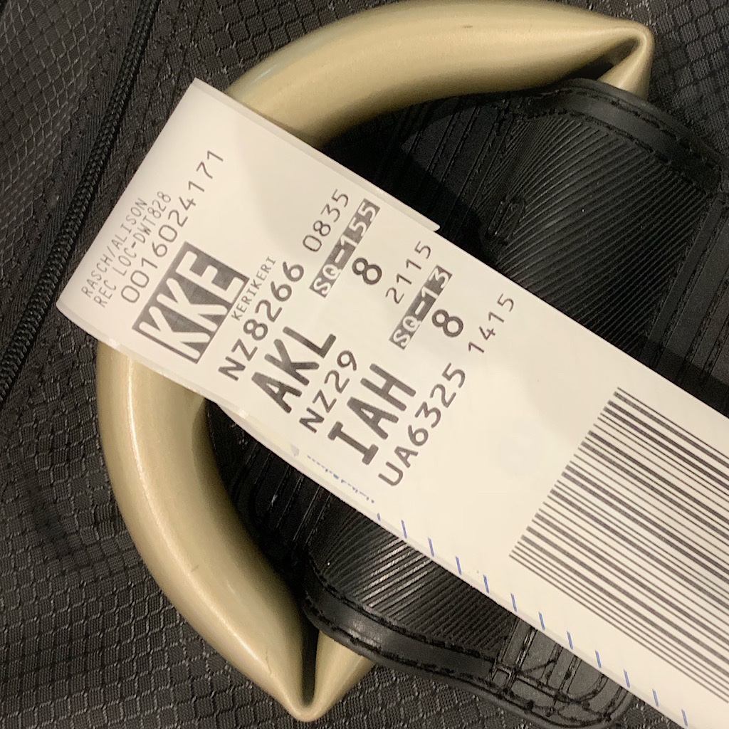 I checked my bag all the way through to Kerikeri, New Zealand – and hope the airlines wouldn't lose it.