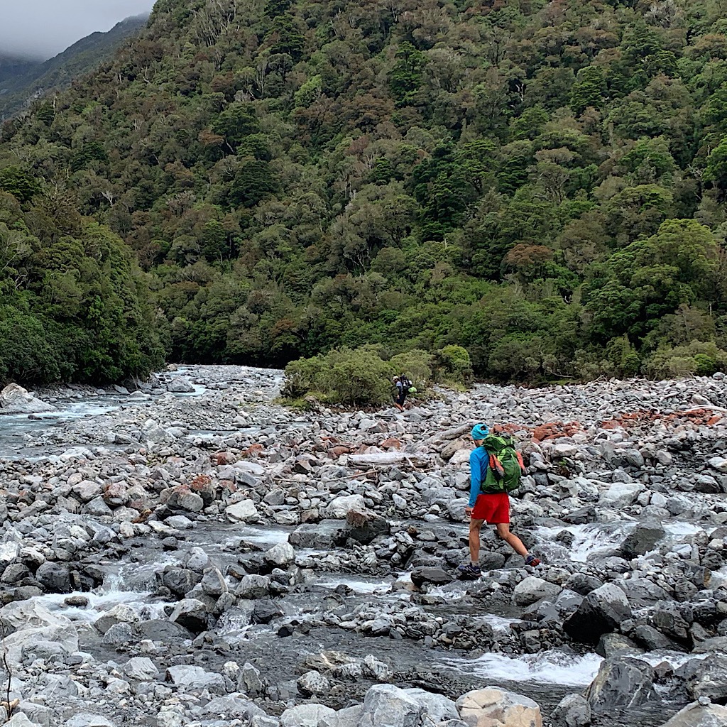 Tom was completely no nonsense pushing up the rocky riverbed. It was hard but exhilarating. 