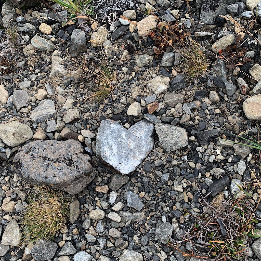Heart-shaped stones abound.
