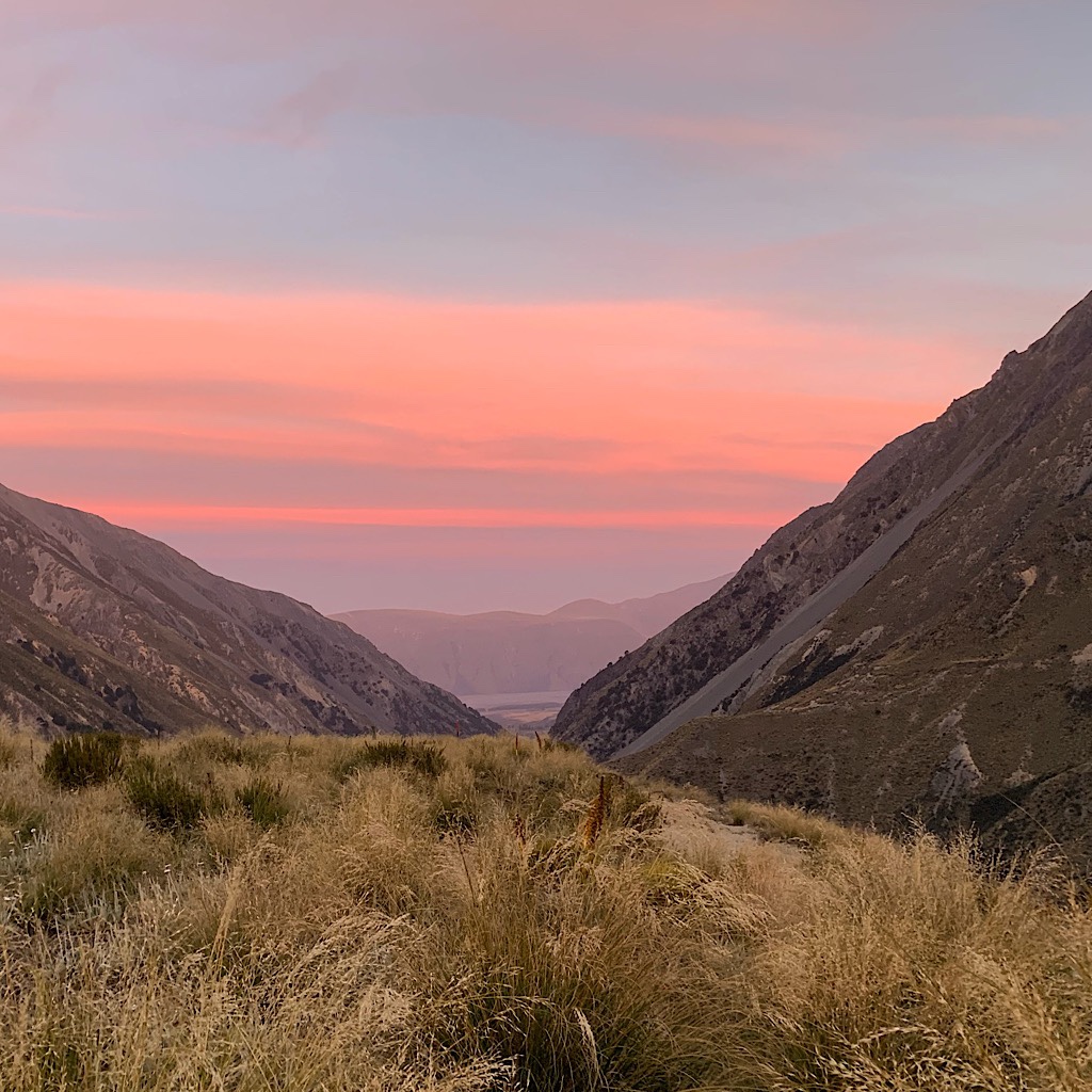 Sunset on the Rangitata Valley. It was a glorious day. 
