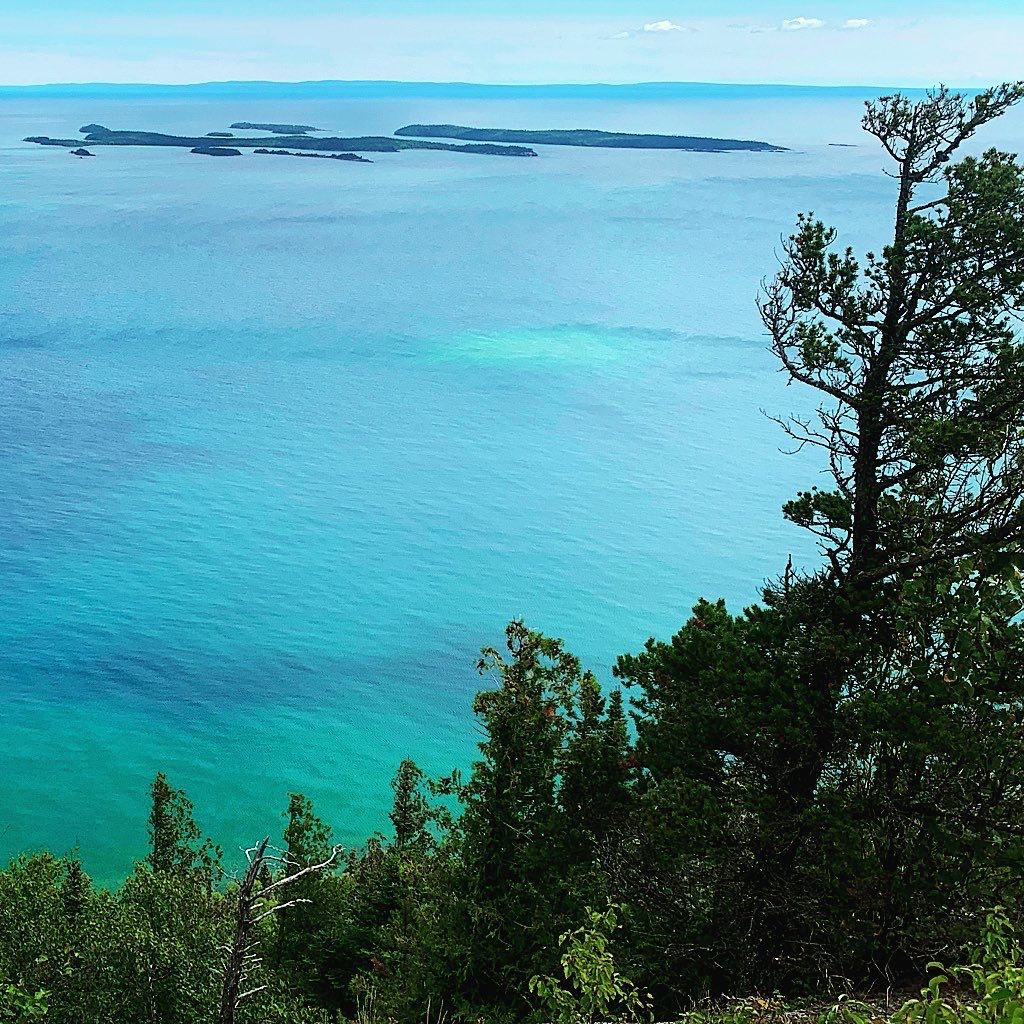 The Susie Islands (with Isle Royale in the background) as seen from the summit of Mount Josephine in Northern Minnesota. They look tantalizingly close from this vantage point but are a two-mile paddle in frigid open water with no exit points.