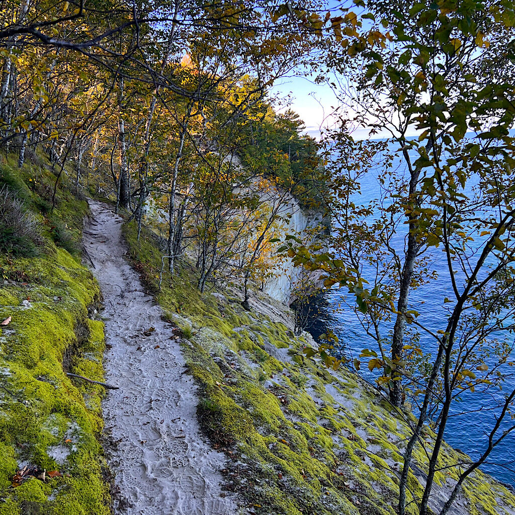 The path along the cliffs is the official North Country Trail through Pictured Rock National Lakeshore. 